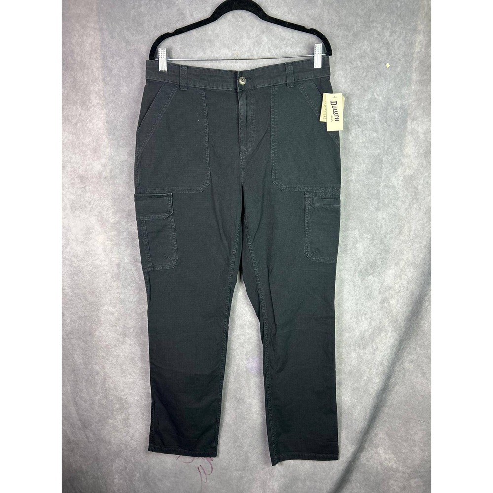 Duluth Trading Co Women's Cargo‎ Pants Size 12 Regular Black Cotton Spandex